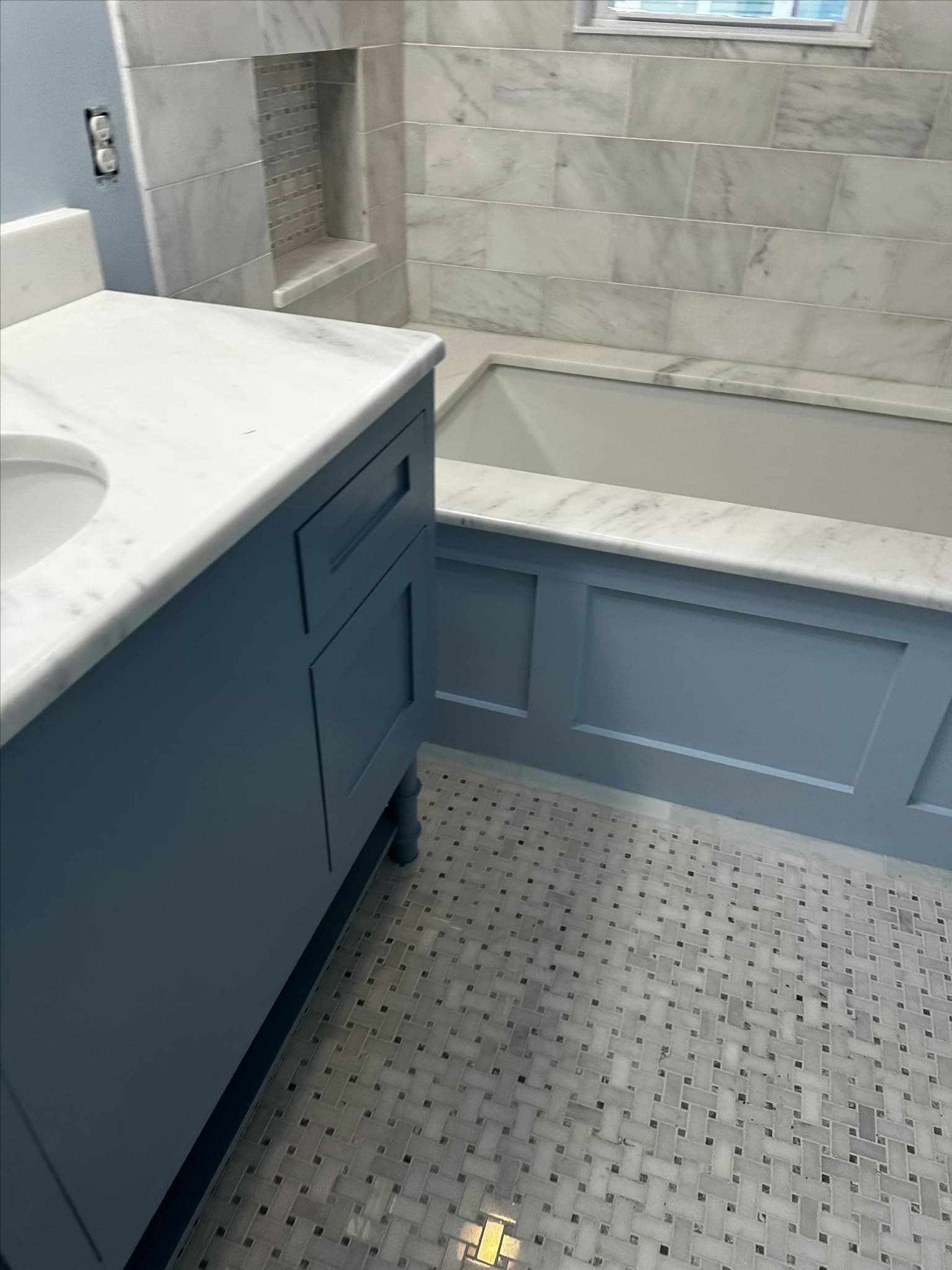 Blue bathroom renovation