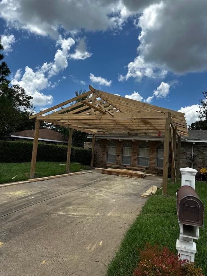 Wood carport — new build