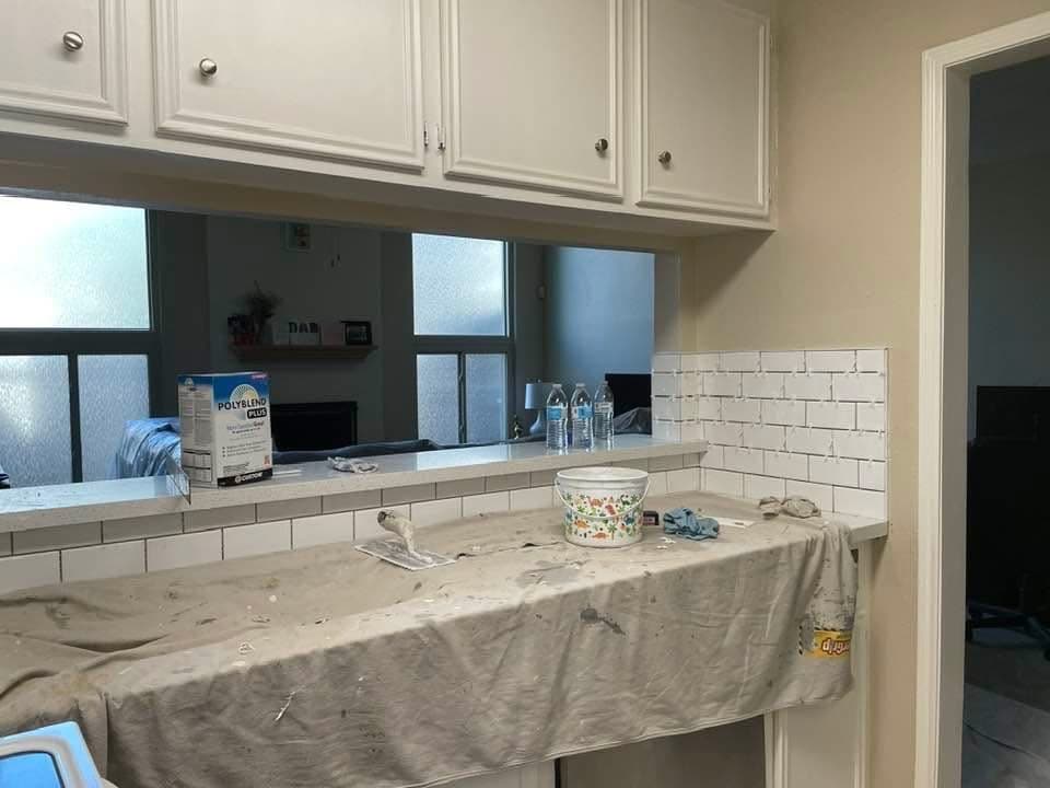 Kitchen with subway tile backsplash — 2